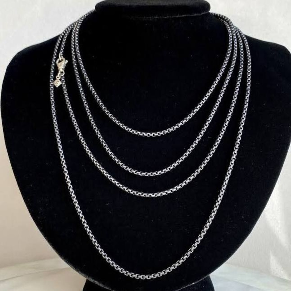 Authentic David Yurman 72 inch Box Chain Silver/ 14k